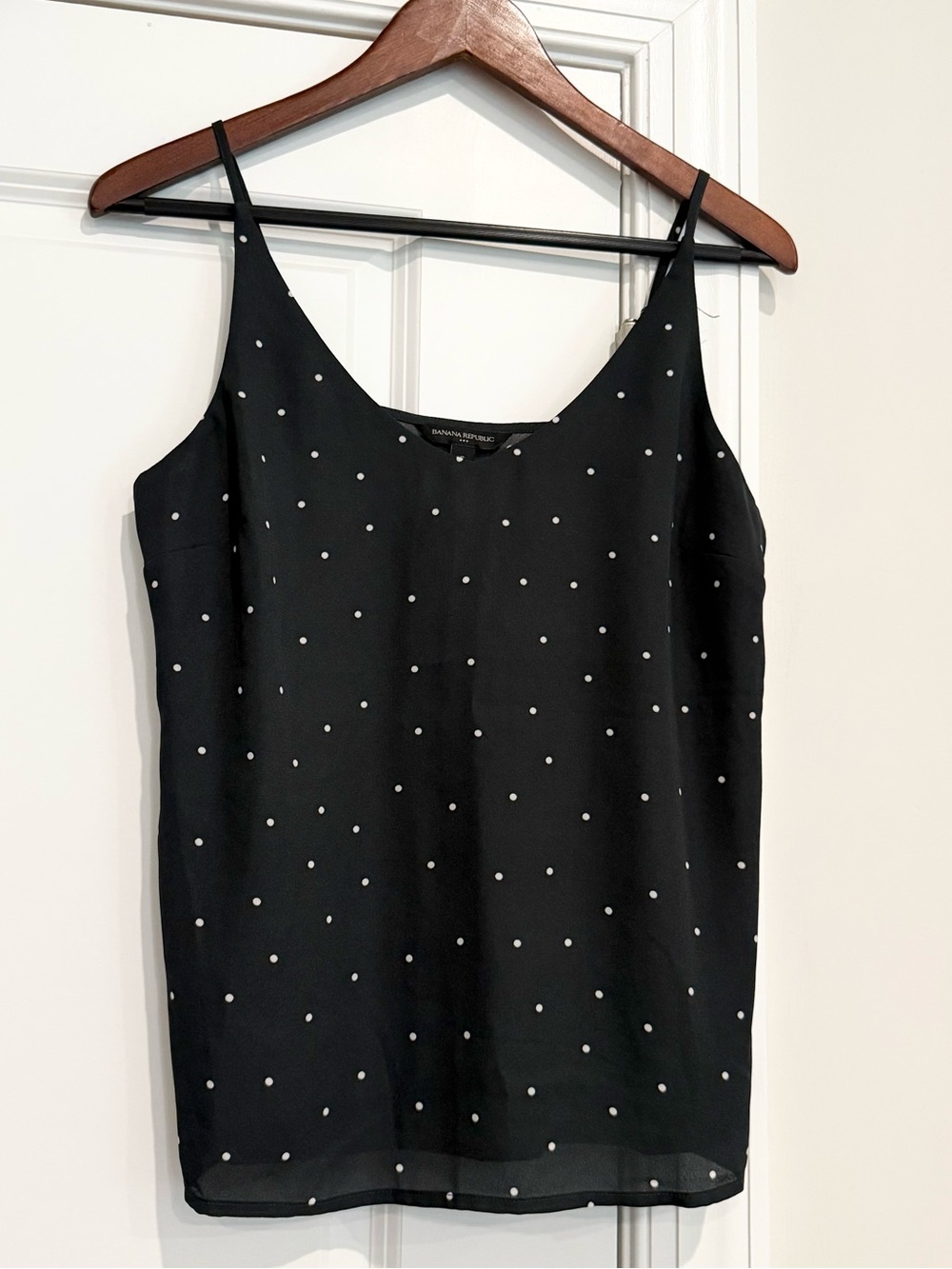 Banana Republic Carcoal Polka Dot Spaghetti Strap Camisole